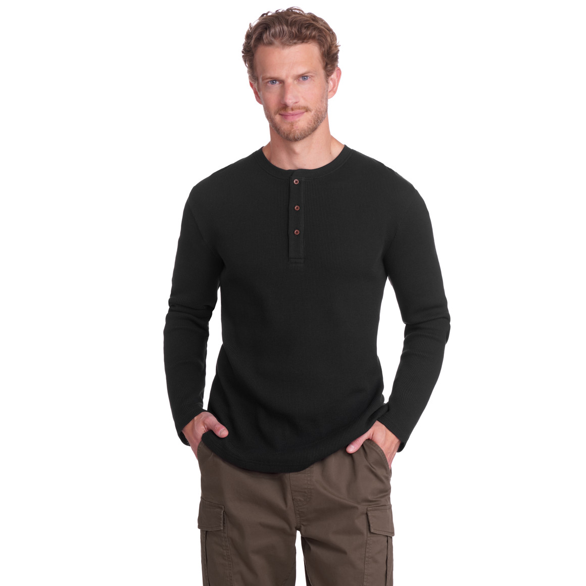 Herren Langarmshirt mit Struktur