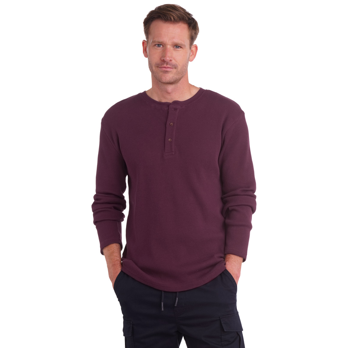 Herren Langarmshirt mit Struktur