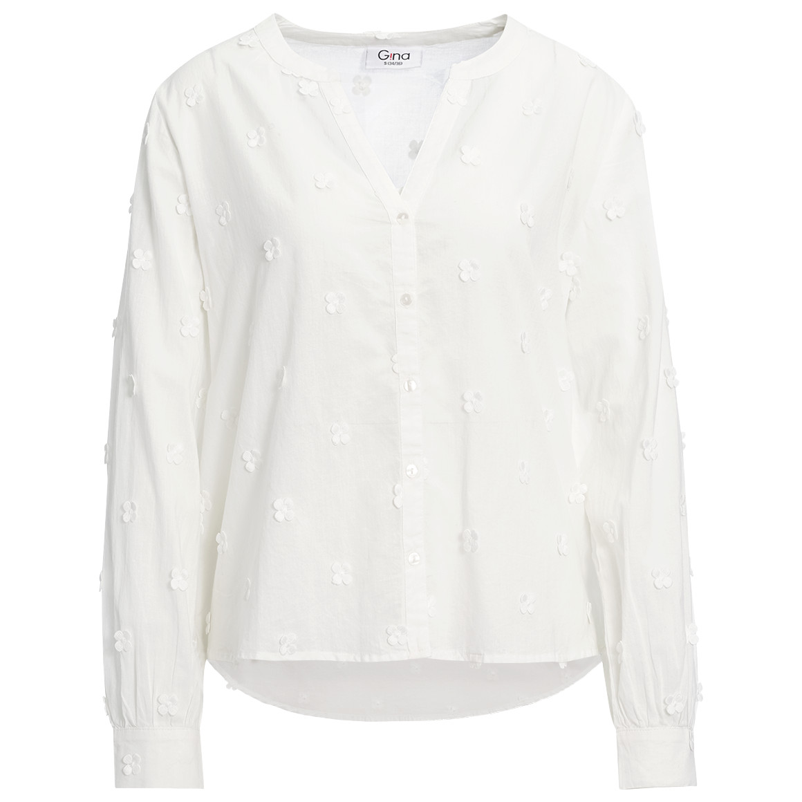 Damen Bluse mit Blumen-Applikationen