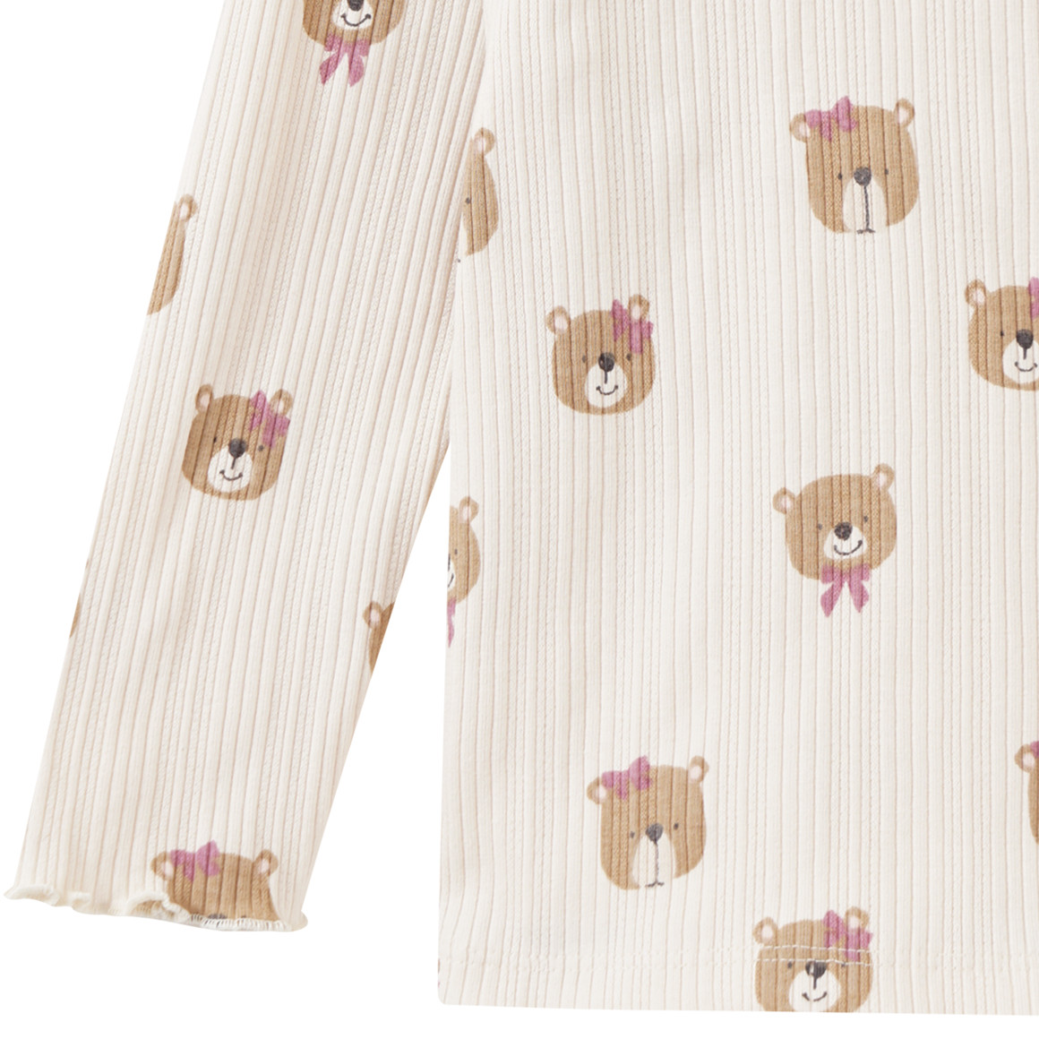 Babyshirt met lange mouwen en berenprint