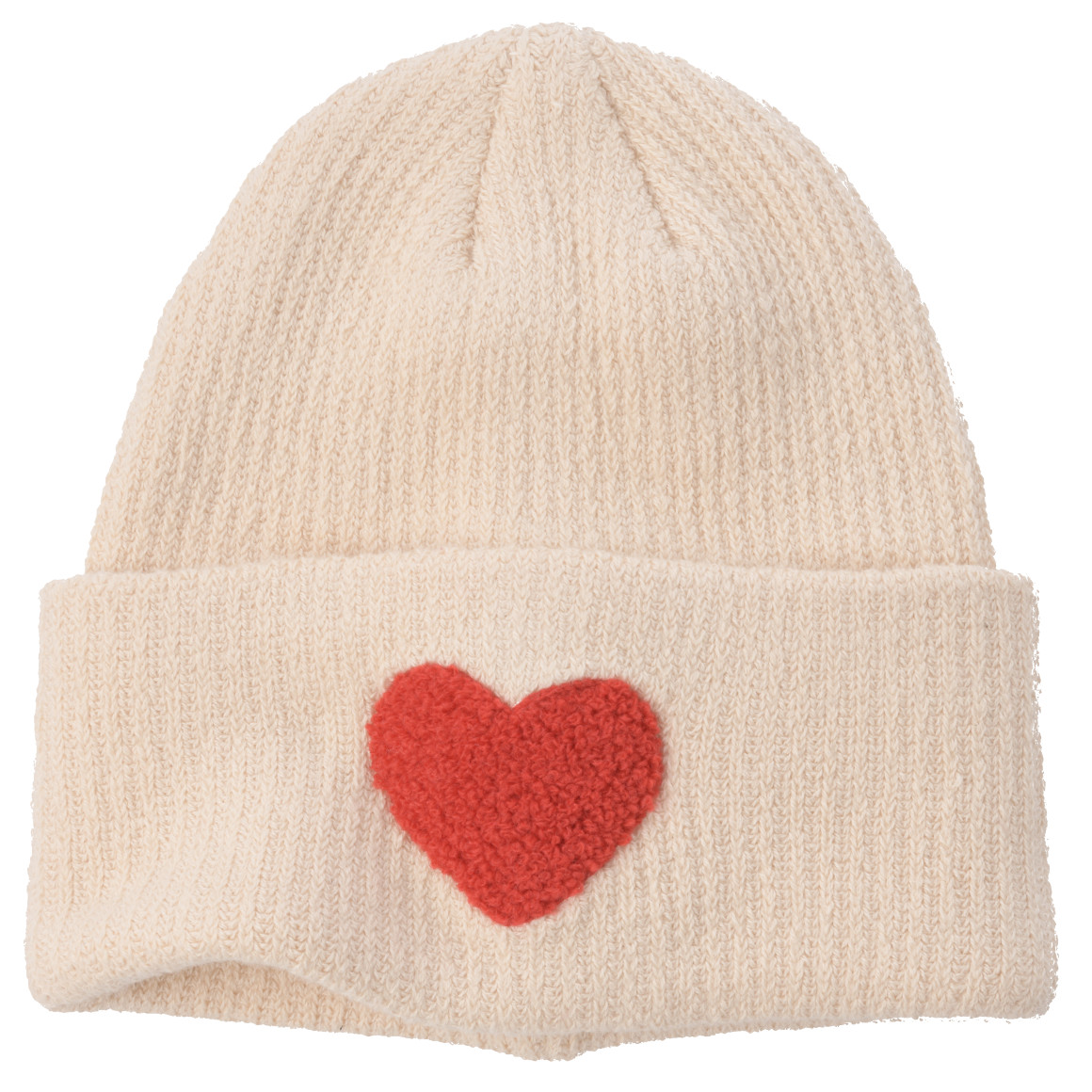 Gebreide meisjesmuts met hartmotief