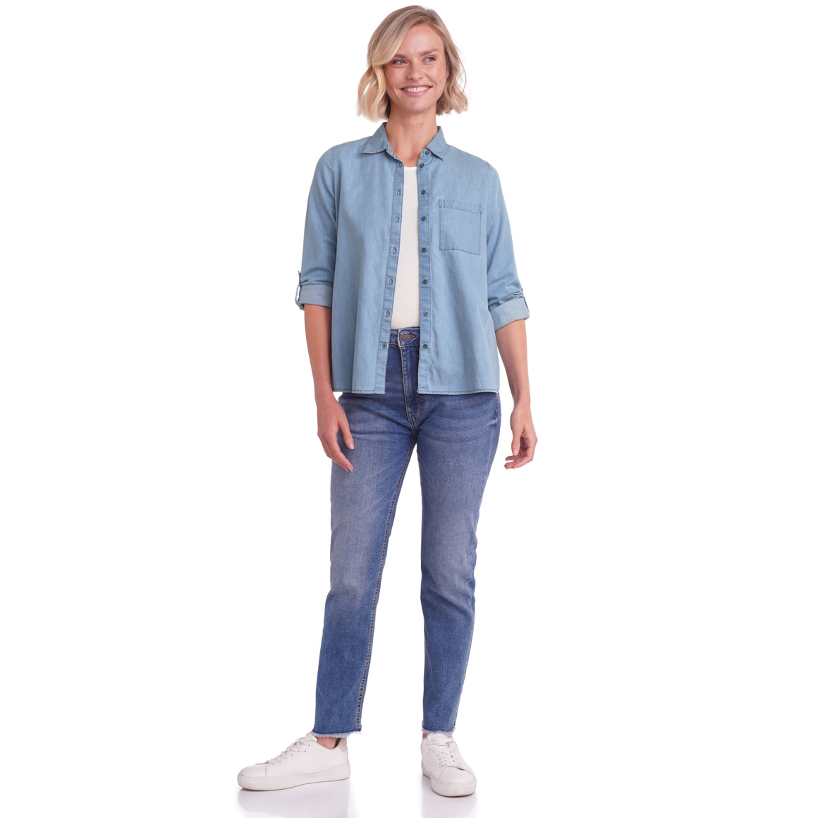 Damen Hemdbluse aus leichtem Denim