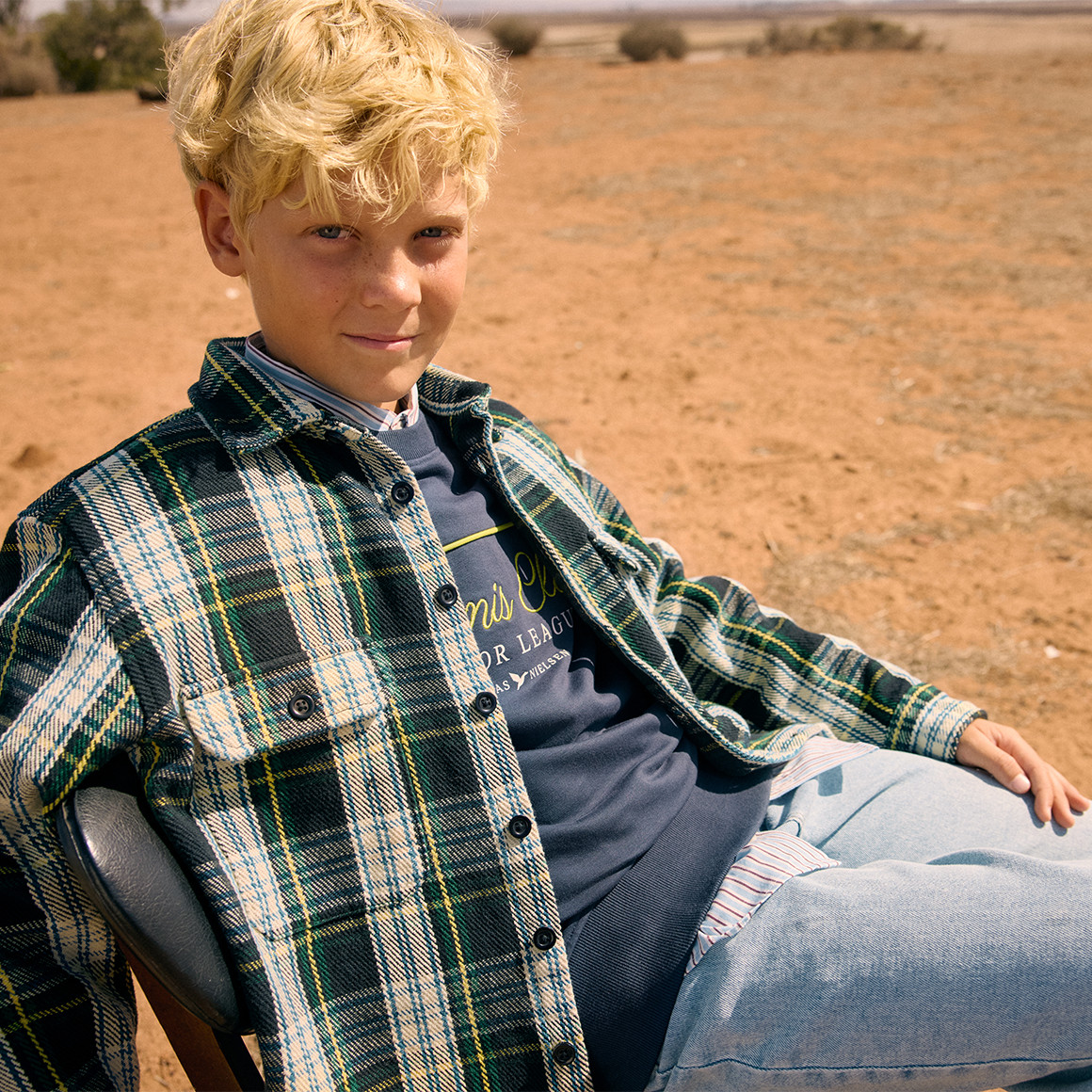 Jungen Overshirt mit Karo-Muster