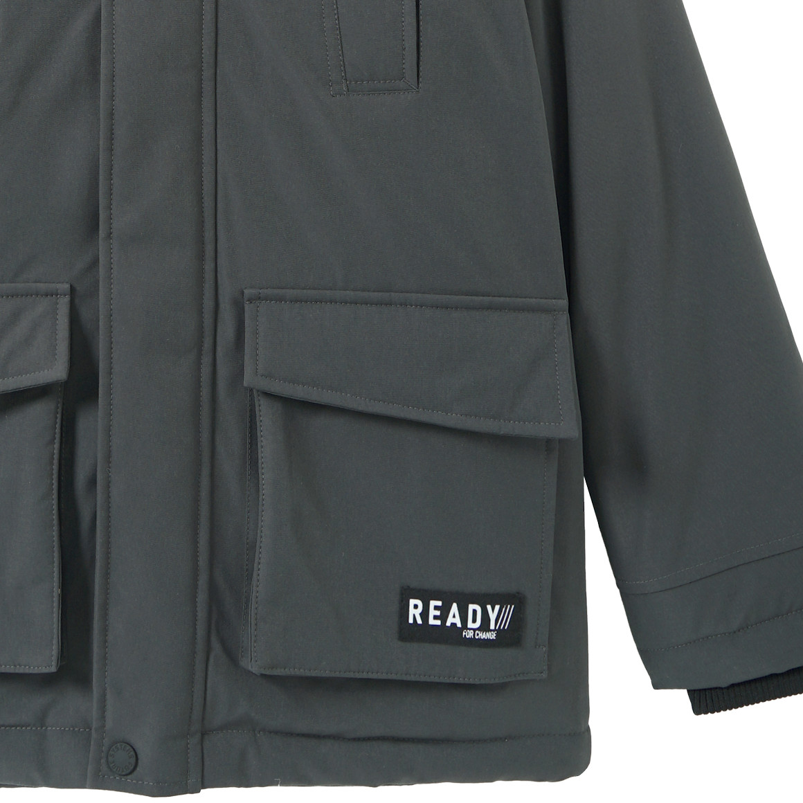 Jongens parka met imitatiebont