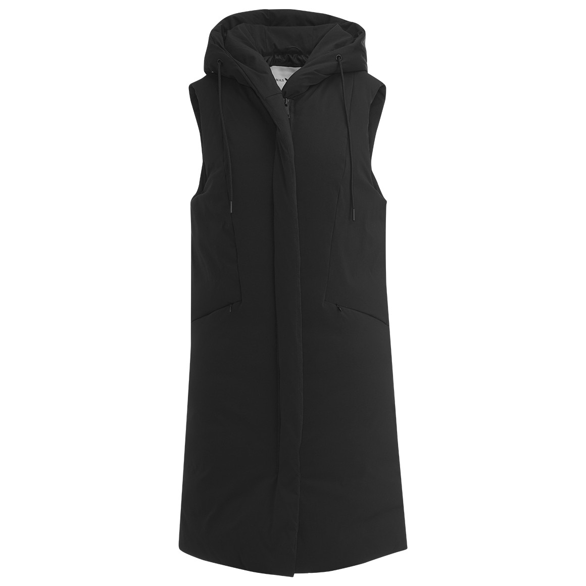 Dames lang vest met capuchon