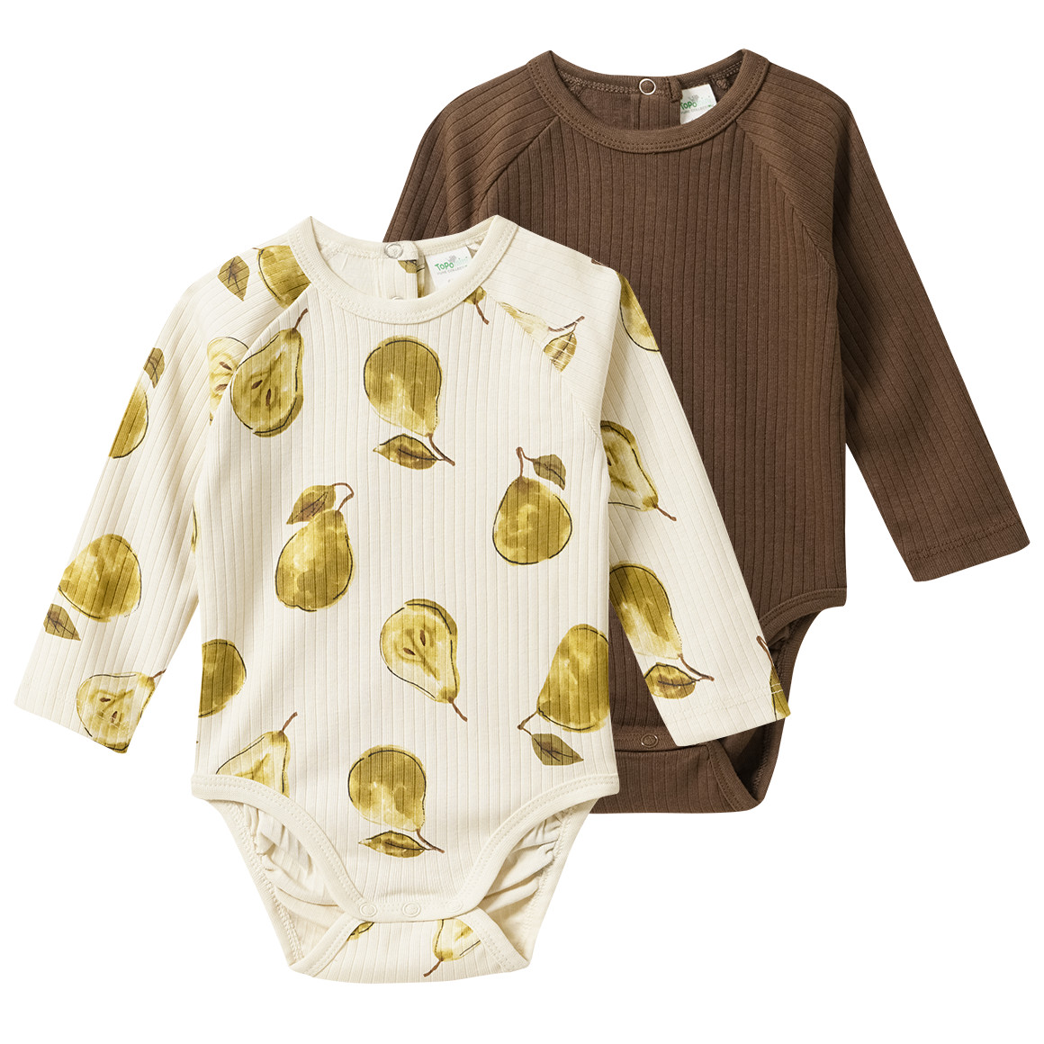2 babyrompertjes met lange mouwen