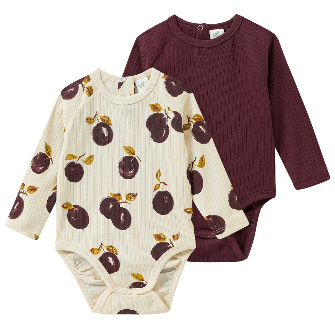 2 babyrompertjes met lange mouwen