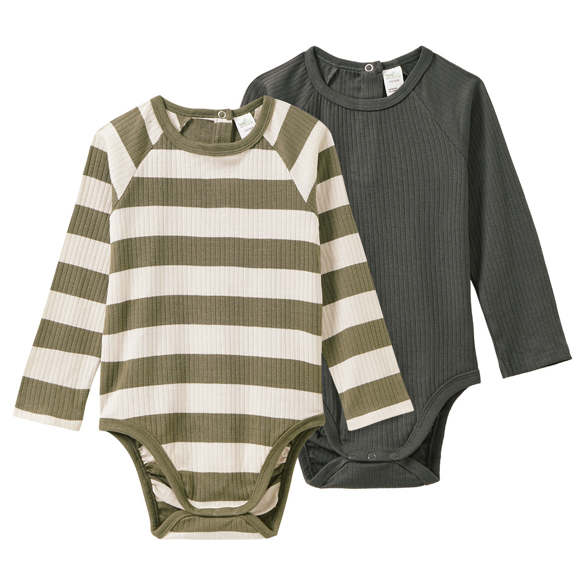 2 babyrompertjes met lange mouwen