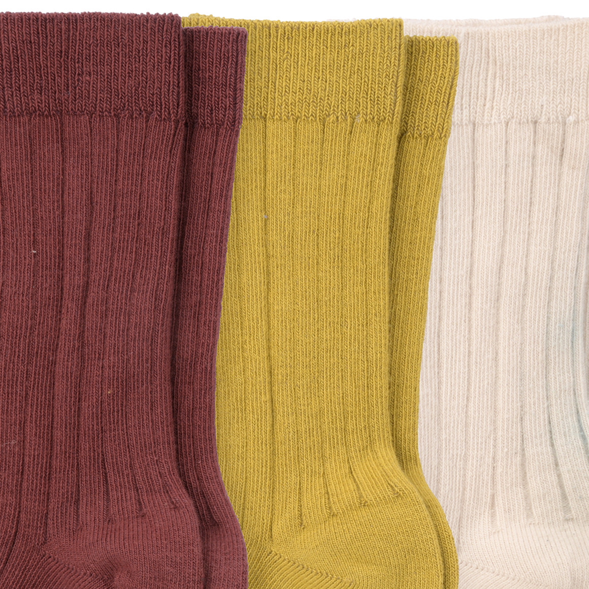 3 paar babysokjes met geribbelde structuur