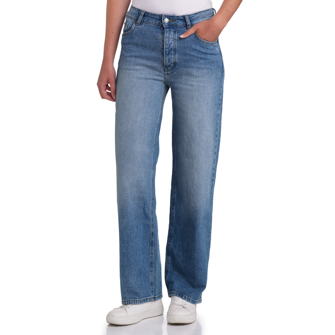 Dames jeans met wijde pijpen
