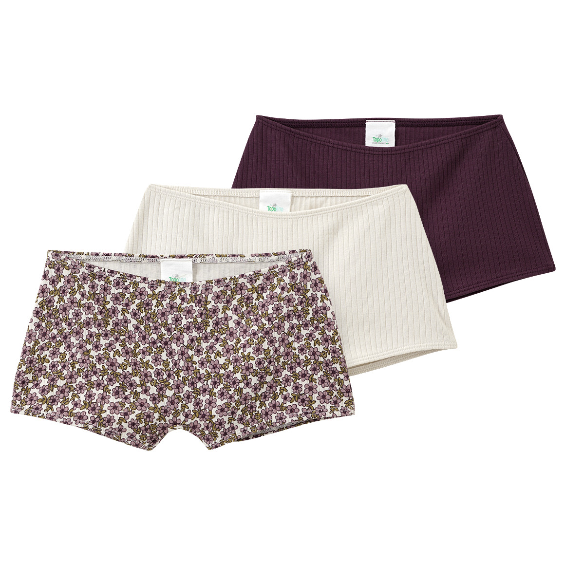 3 meisjes slips met geribde structuur