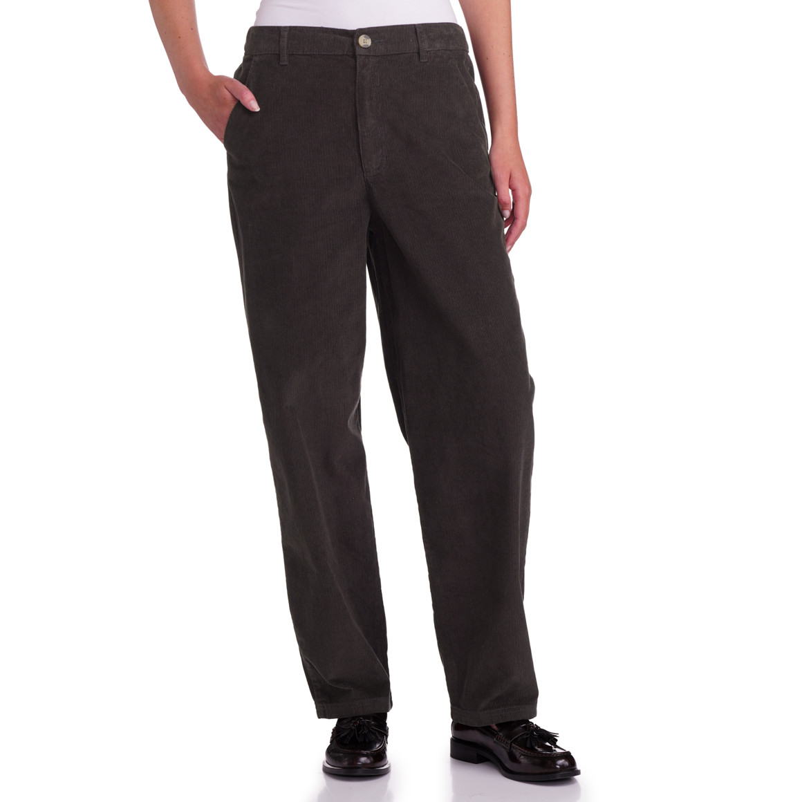 Katoenen corduroy damesbroek