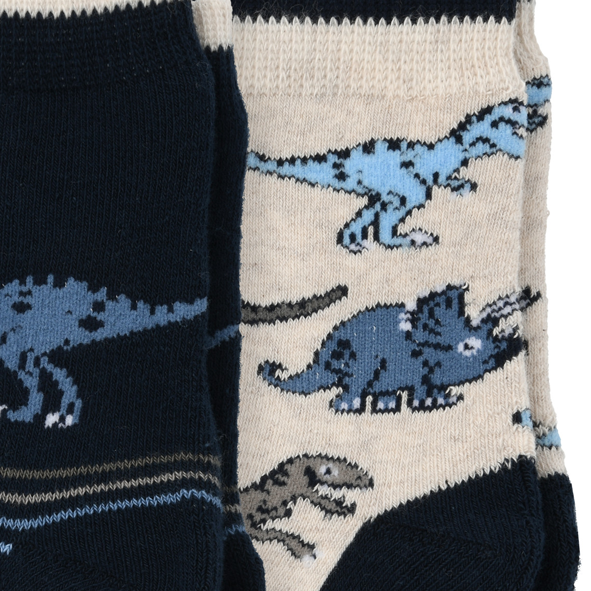 2 Jungen Stoppersocken mit Dino-Motiven