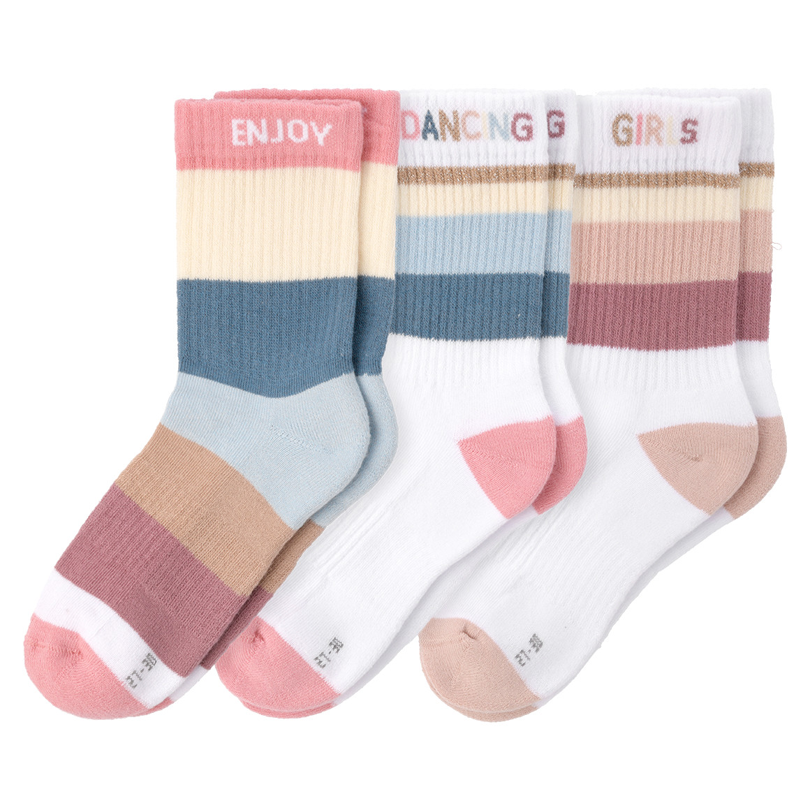 3 Paar Mädchen Tennissocken im Set