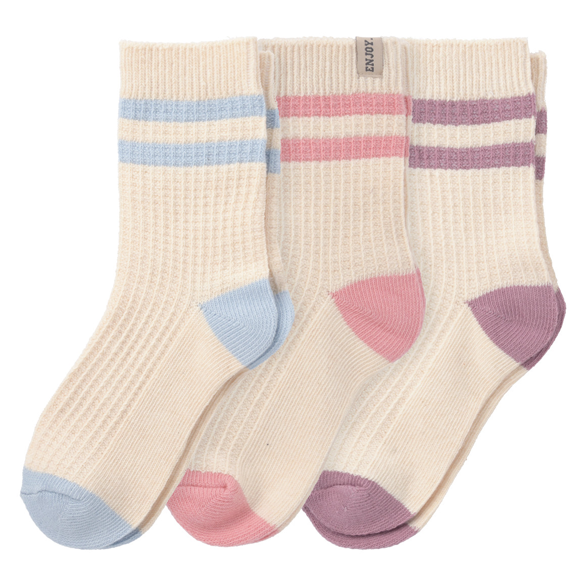 3 Paar Mädchen Socken mit Waffelstruktur