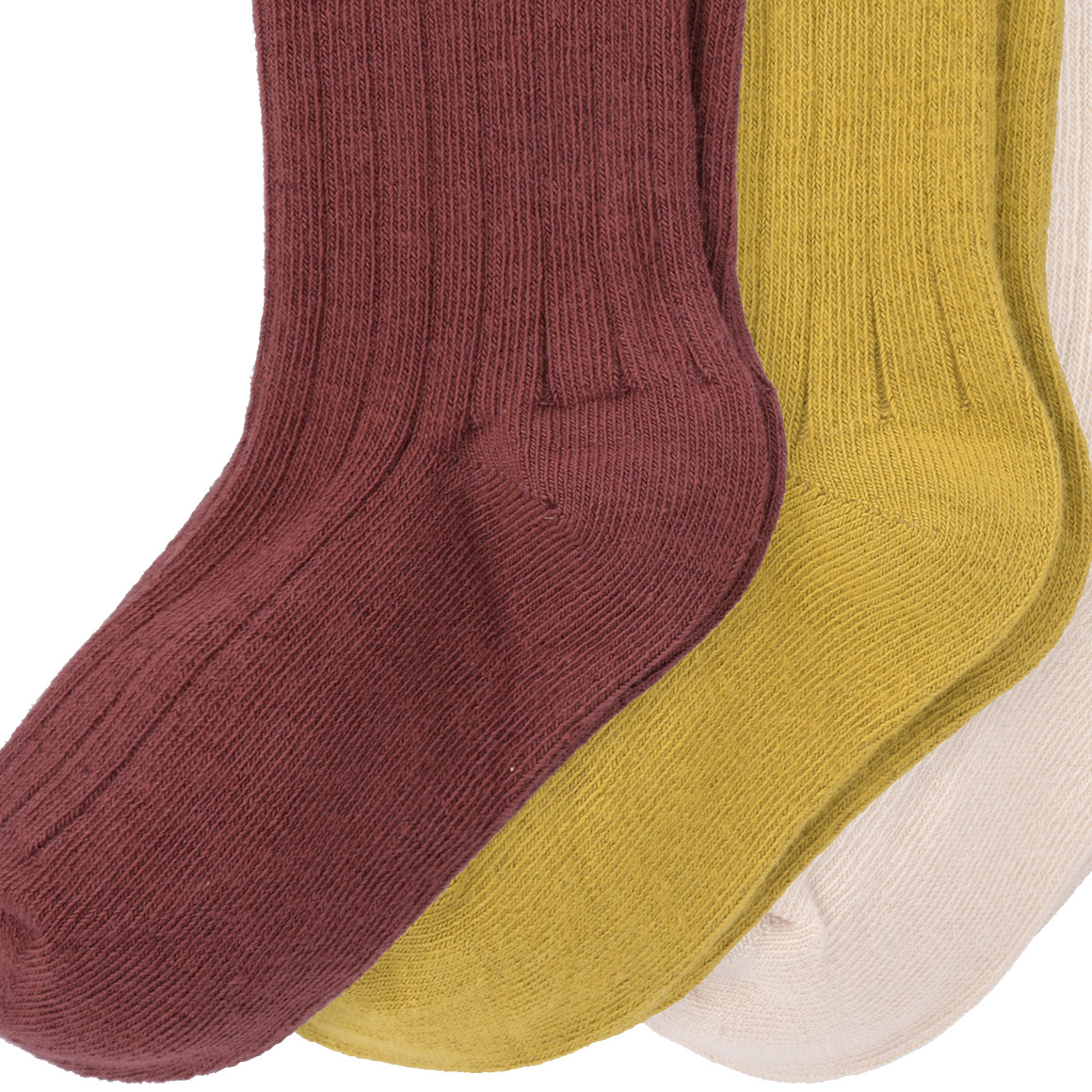 3 paar kindersokken met geribbelde structuur