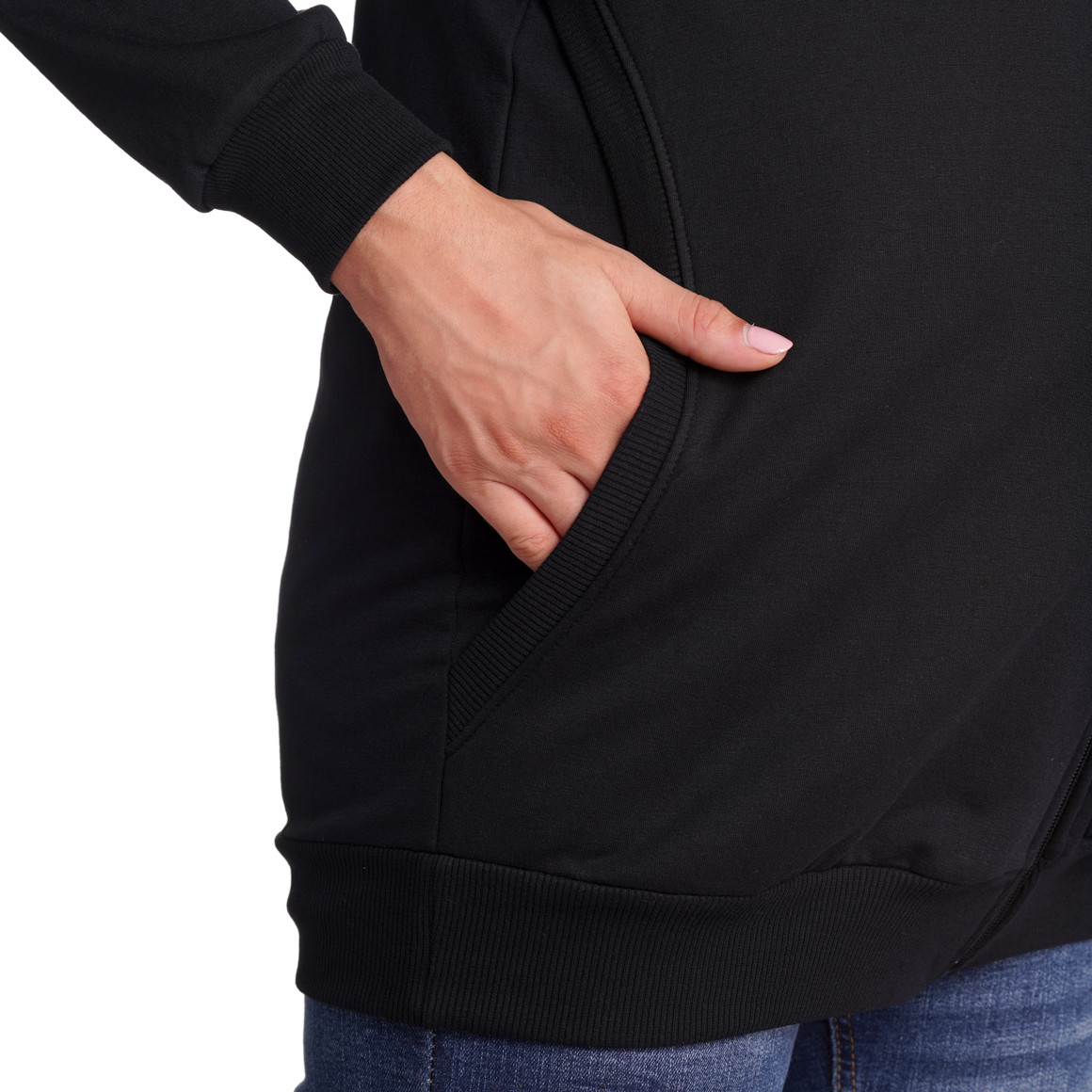 Damen Umstands-Sweatjacke mit Kapuze