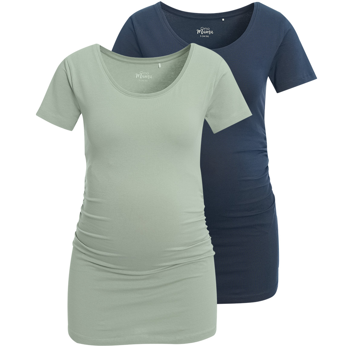 2 Umstands-T-Shirts mit Raffung