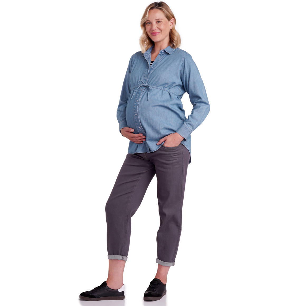 Damen Umstandsbluse mit Bindeband