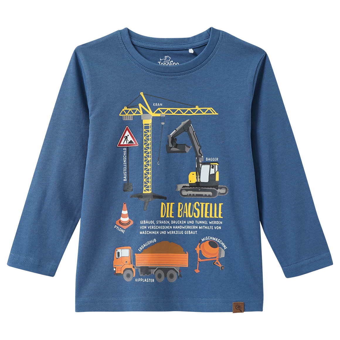 Kinder Langarmshirt mit Baustellen-Print