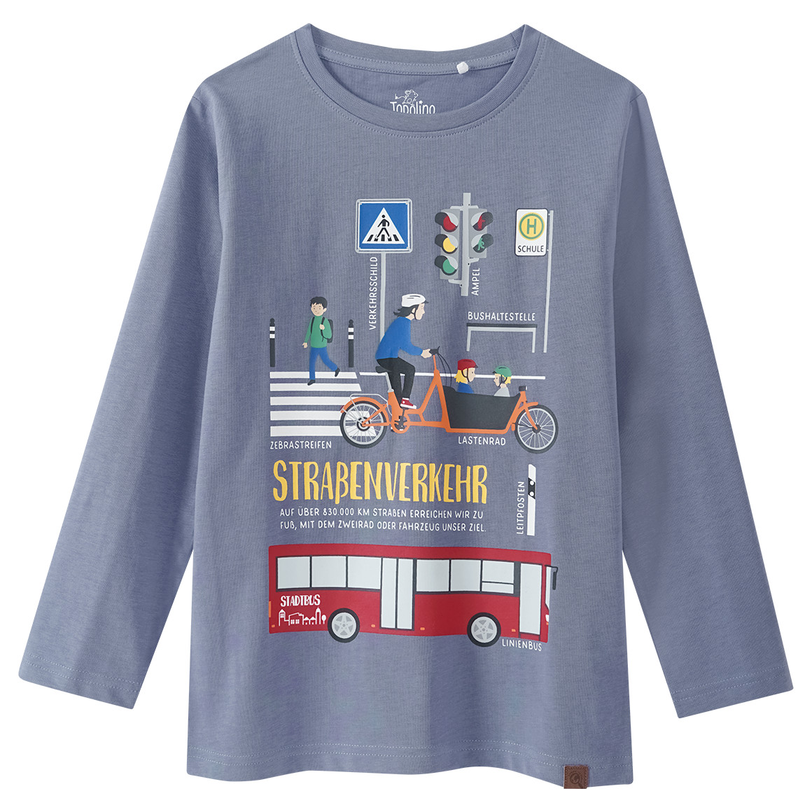 Kinder Langarmshirt mit Straßenverkehr-Motiv