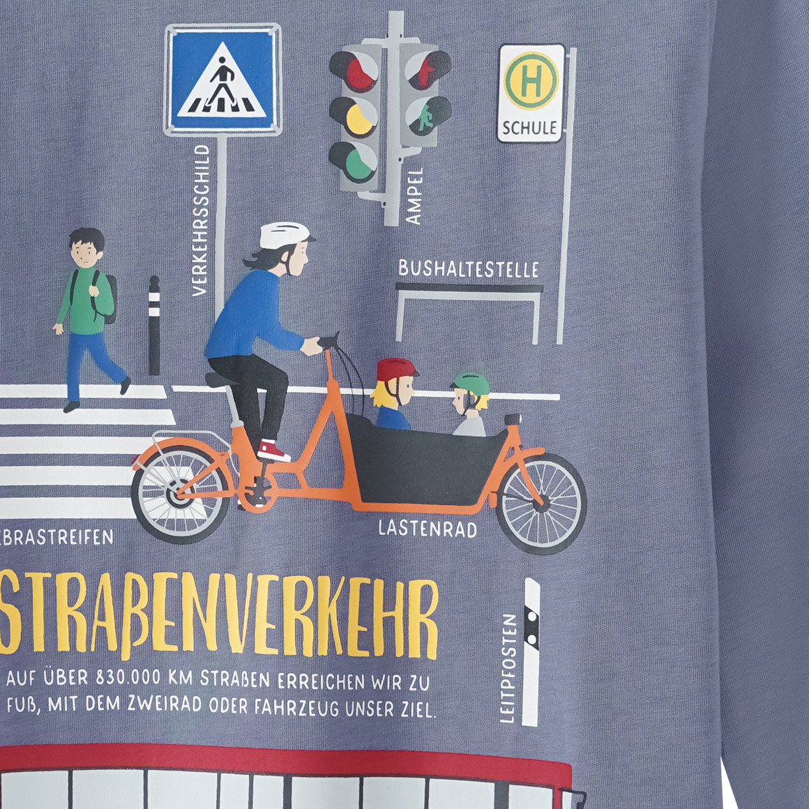 Kinder Langarmshirt mit Straßenverkehr-Motiv