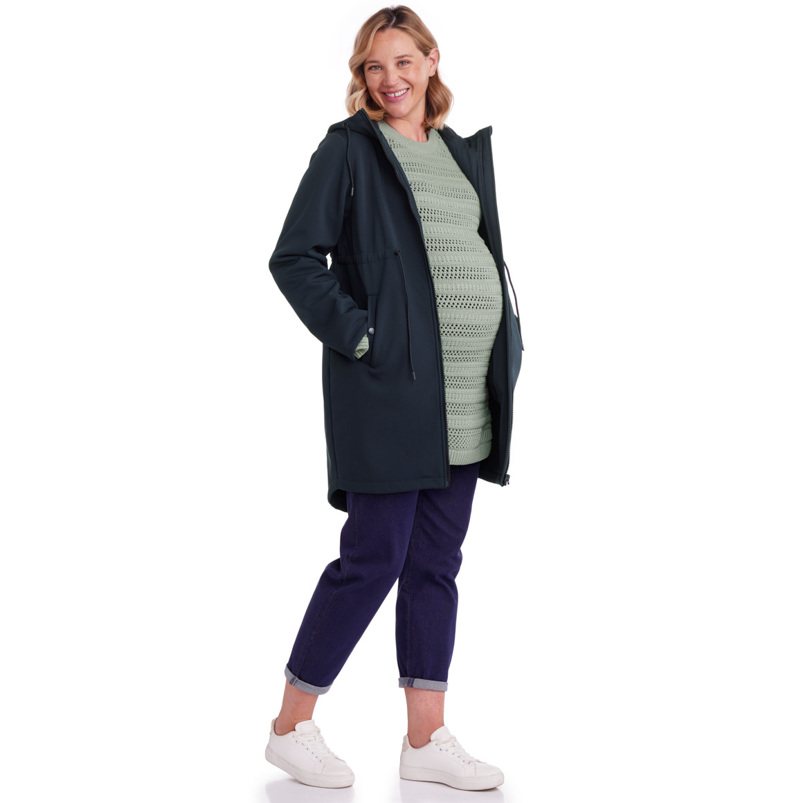 Damen Umstands-Softshellparka mit Babyeinsatz
