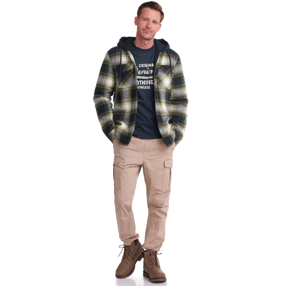 Herren Flanell-Jacke mit Karo-Muster