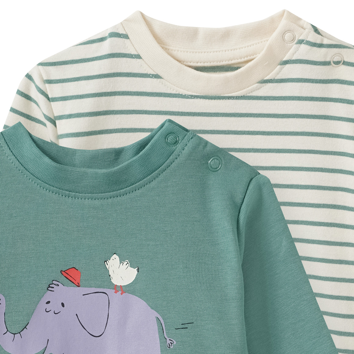 2 pasgeboren shirts met lange mouwen