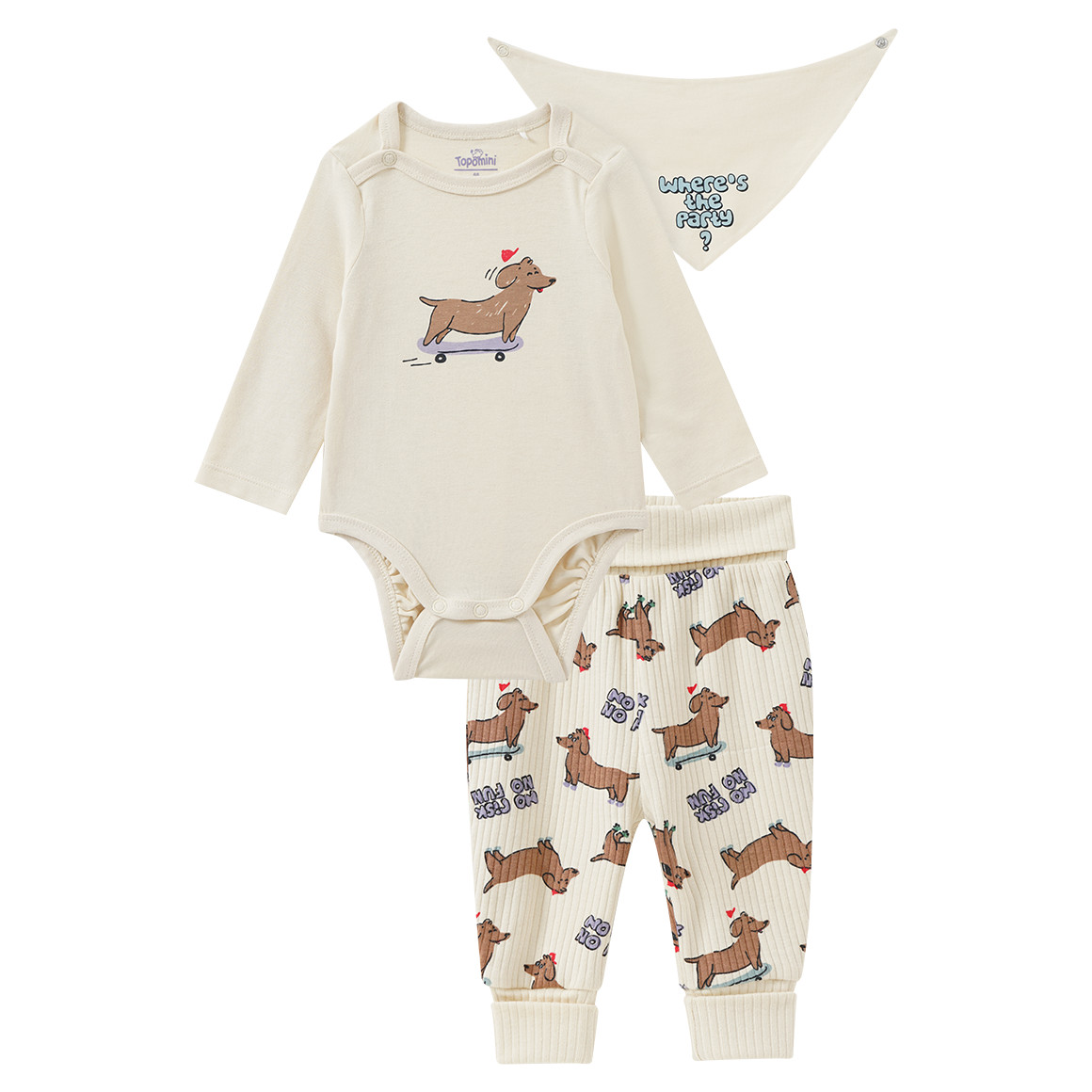 Newborn set met body met lange mouwen