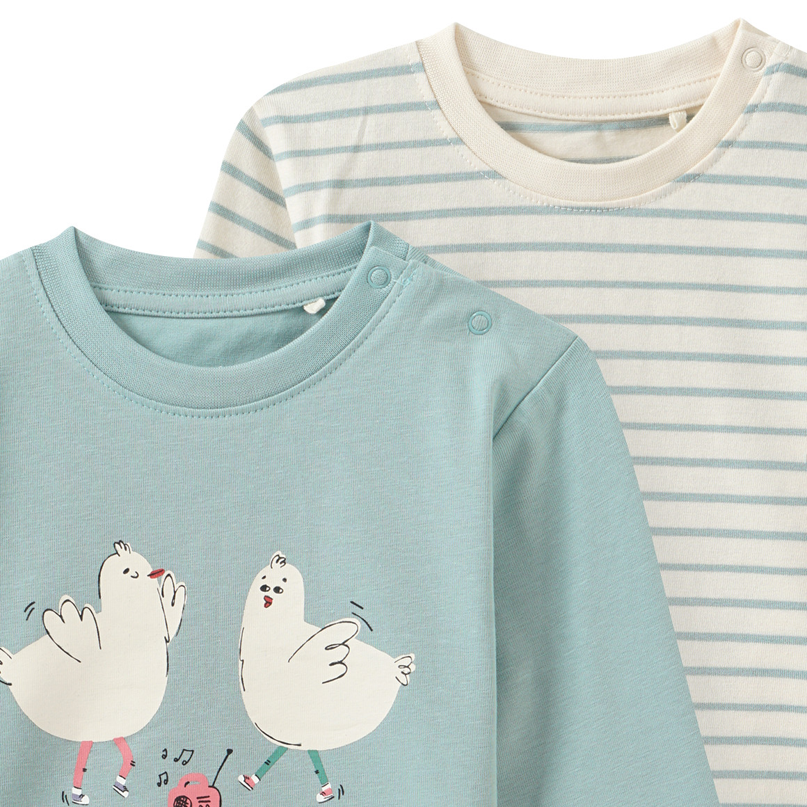 2 babyhemden met lange mouwen