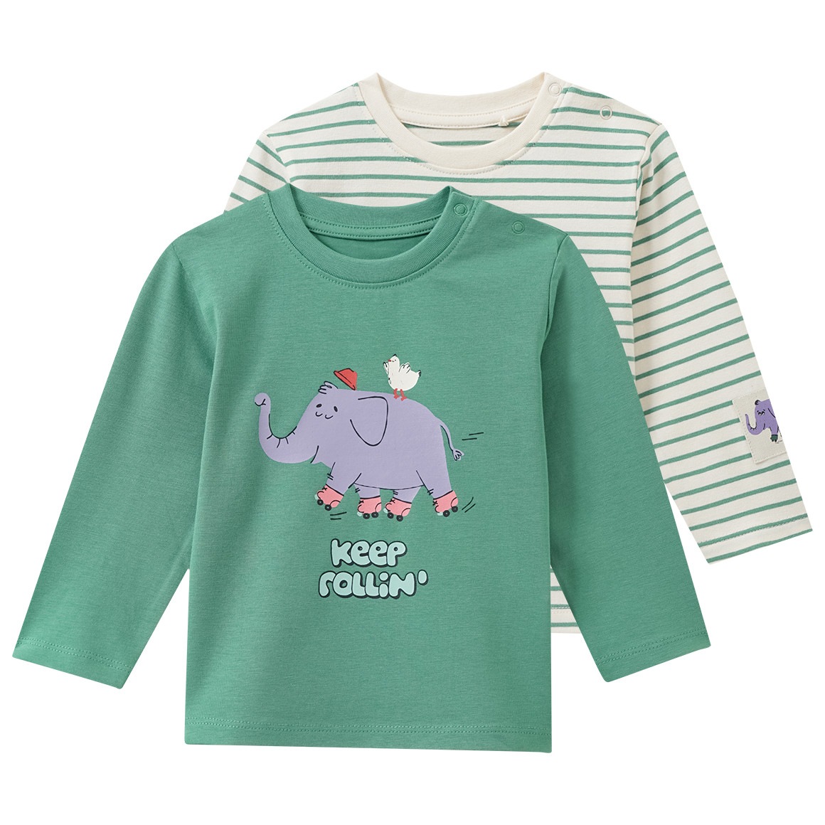 2 babyhemden met lange mouwen