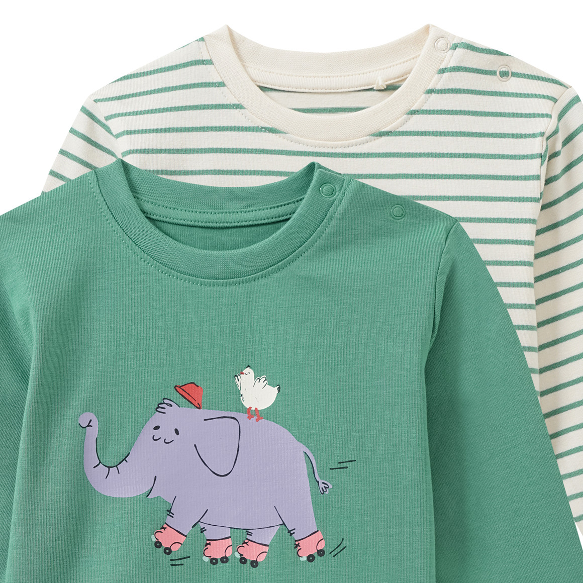 2 babyhemden met lange mouwen