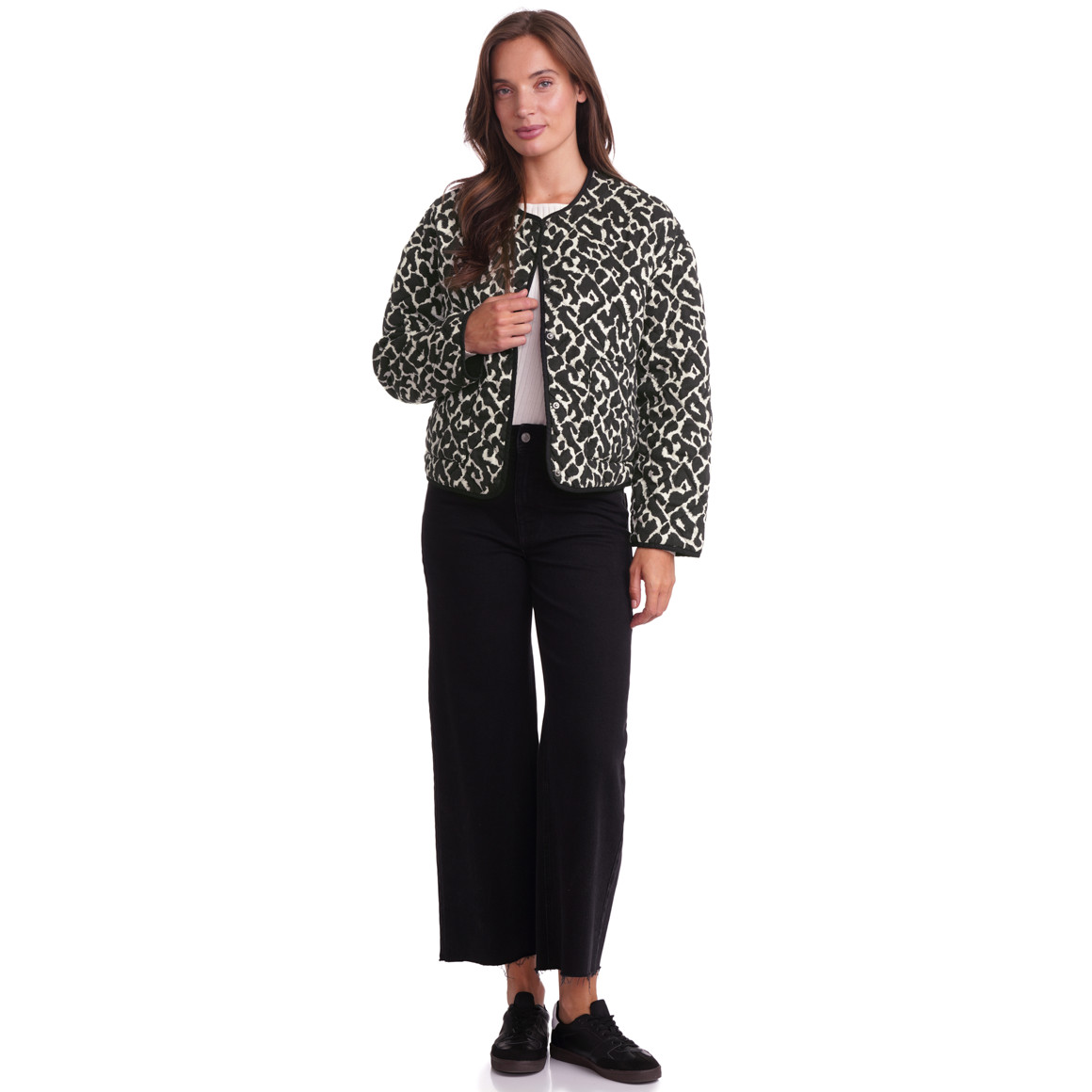 Gewatteerd damesjack in dierenlook