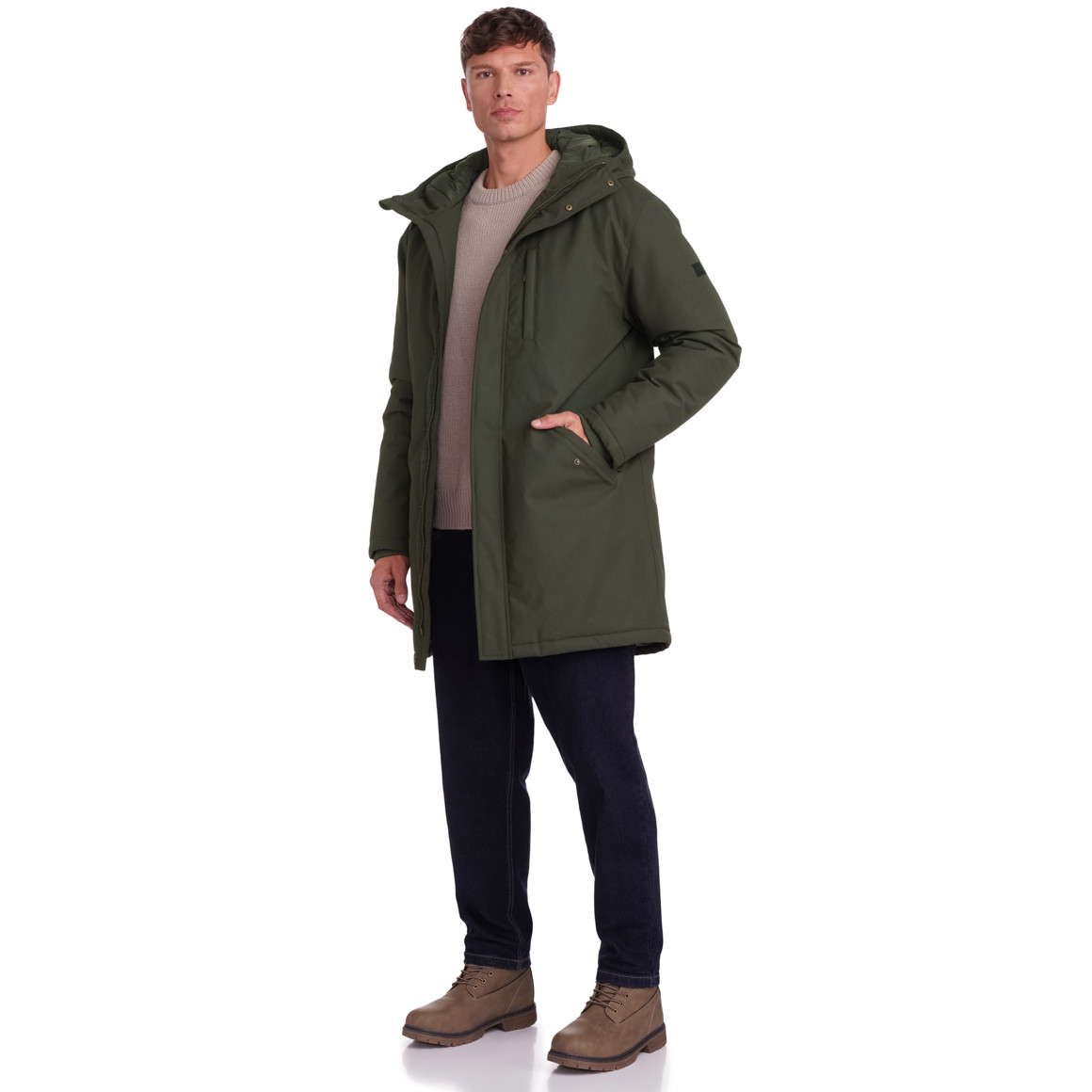 Herenparka met capuchon