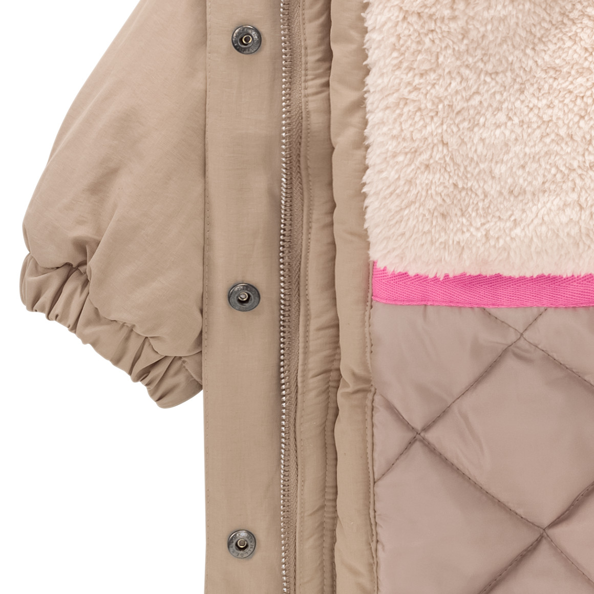 Meisjesparka gevoerd met teddy-pluche