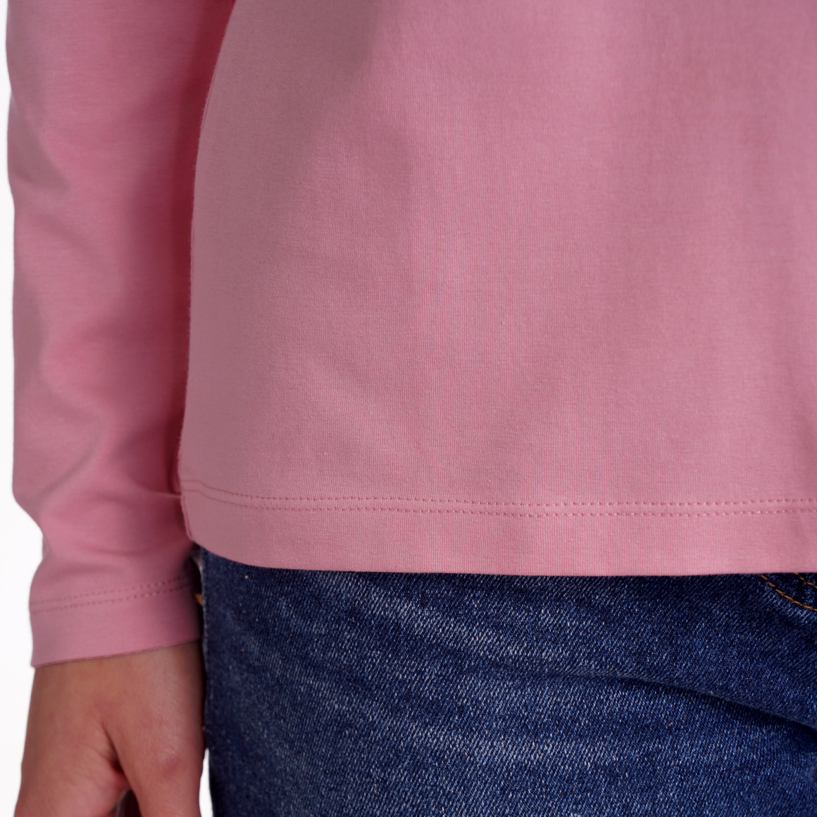 3 damesshirts met lange mouwen in effen kleur