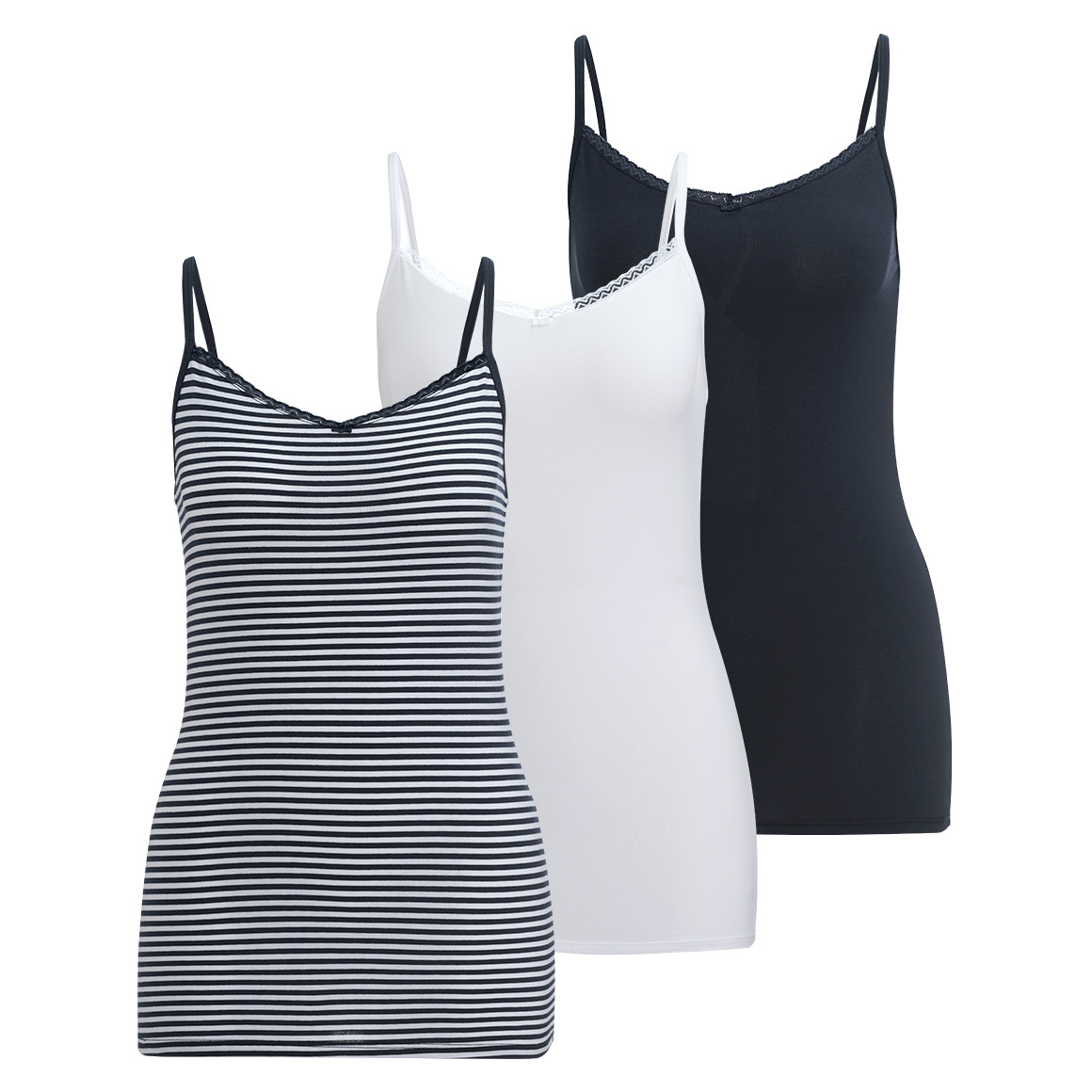 3 Damen Unterhemden im Set