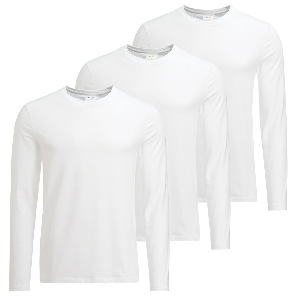 3 Herren Langarmshirts im Basic-Look