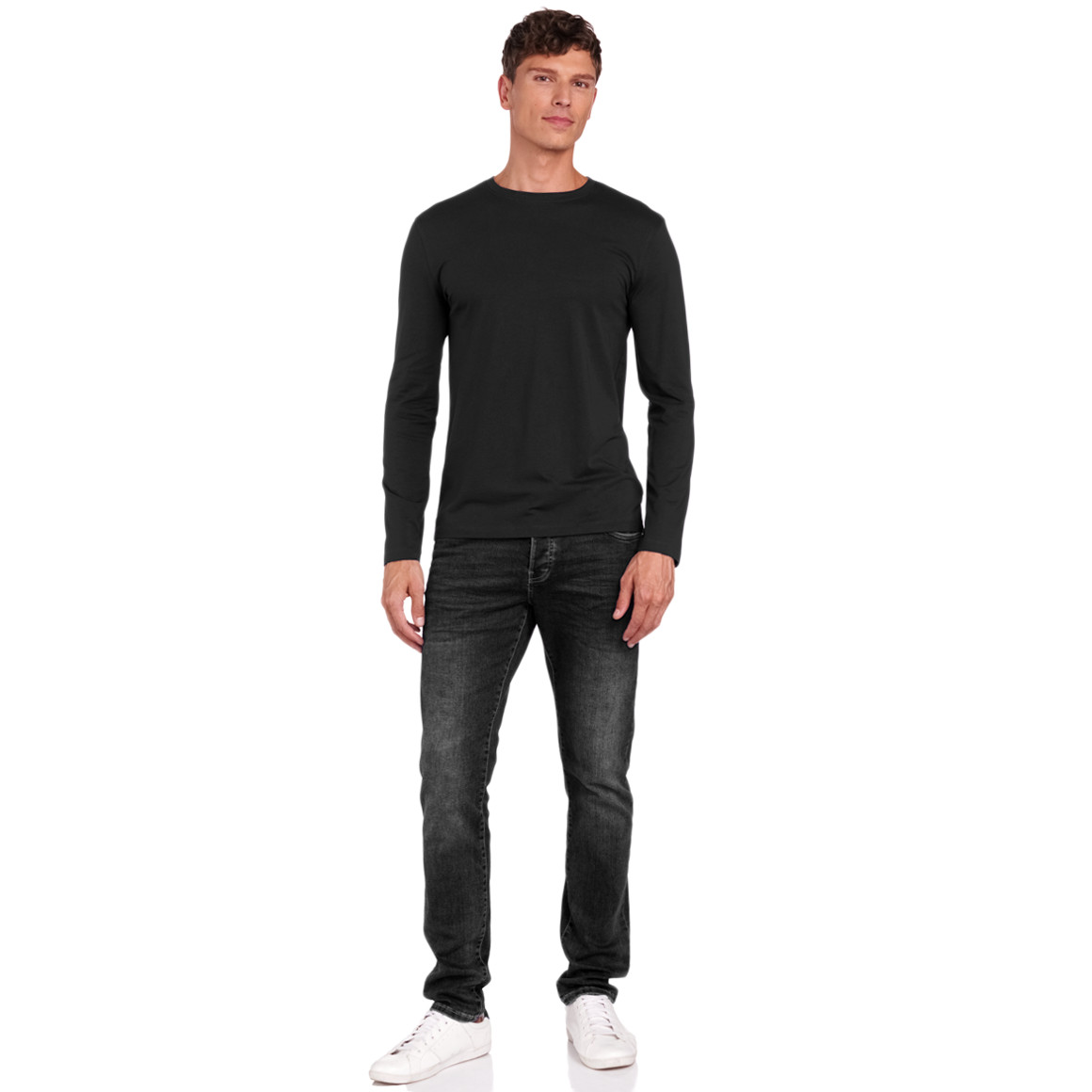 3 herenshirts met lange mouwen in basic look