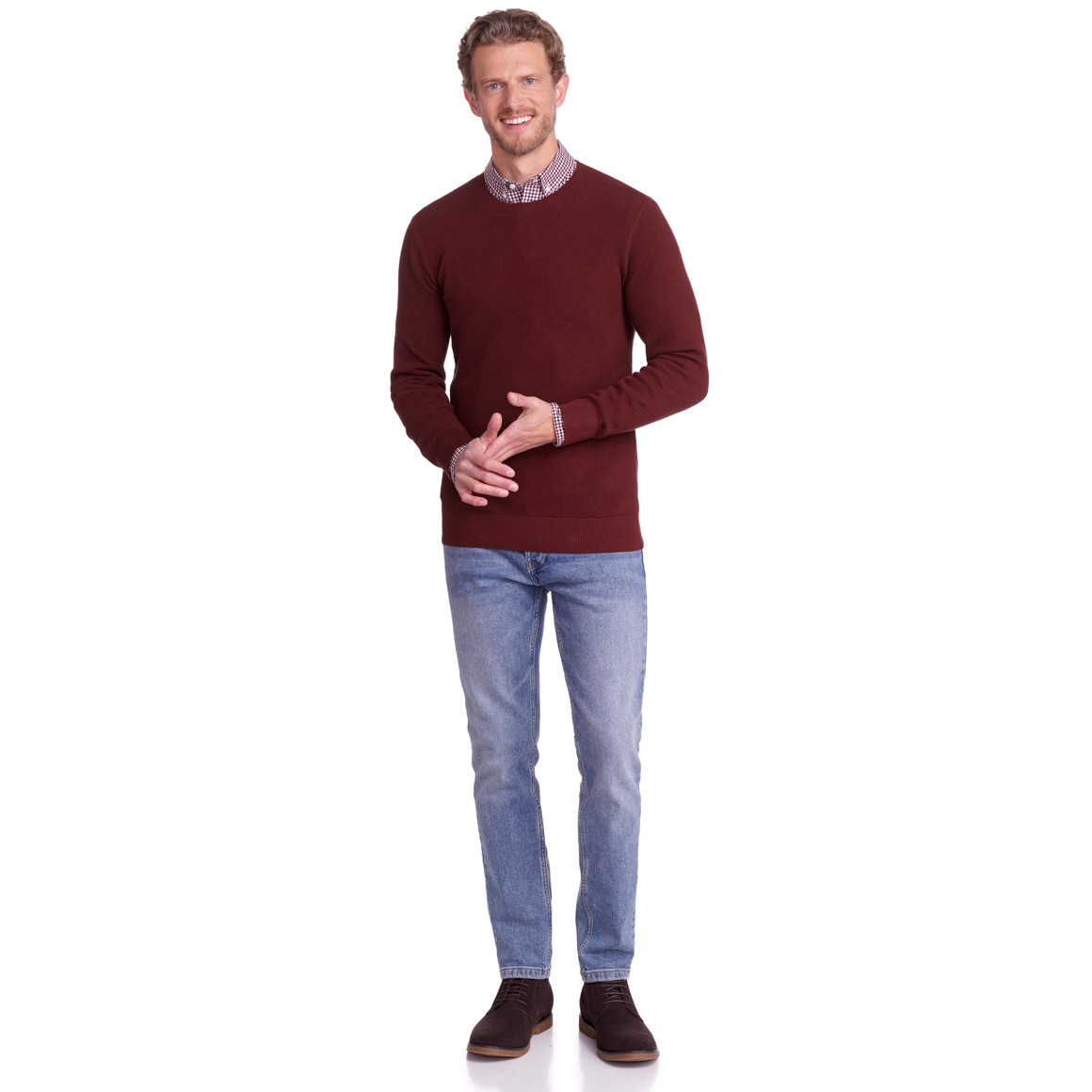 Herren Pullover mit Rundhalsausschnitt