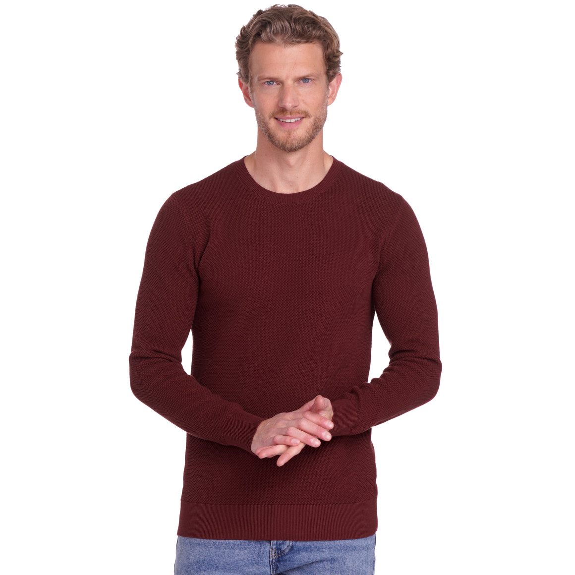 Herren Pullover mit Rundhalsausschnitt