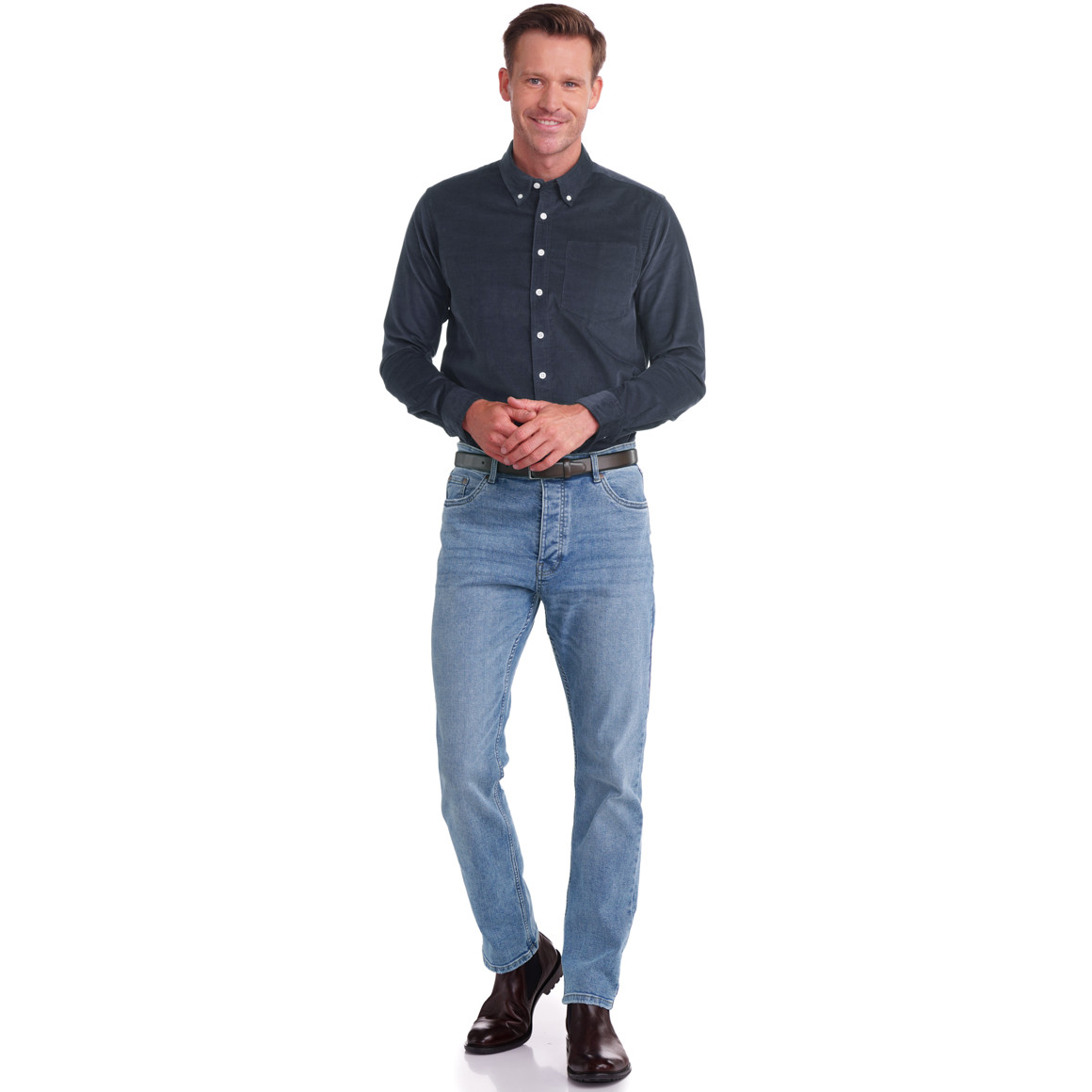 Herren Regular-Jeans mit Used-Waschung