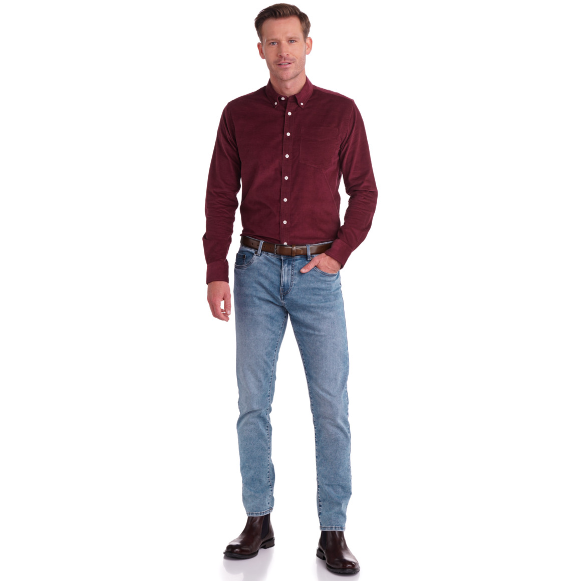 Slim fit jeans met vijf zakken voor heren