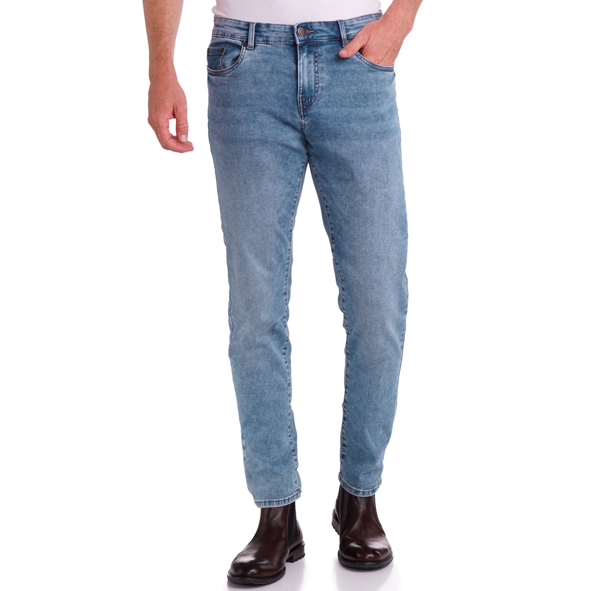 Slim fit jeans met vijf zakken voor heren