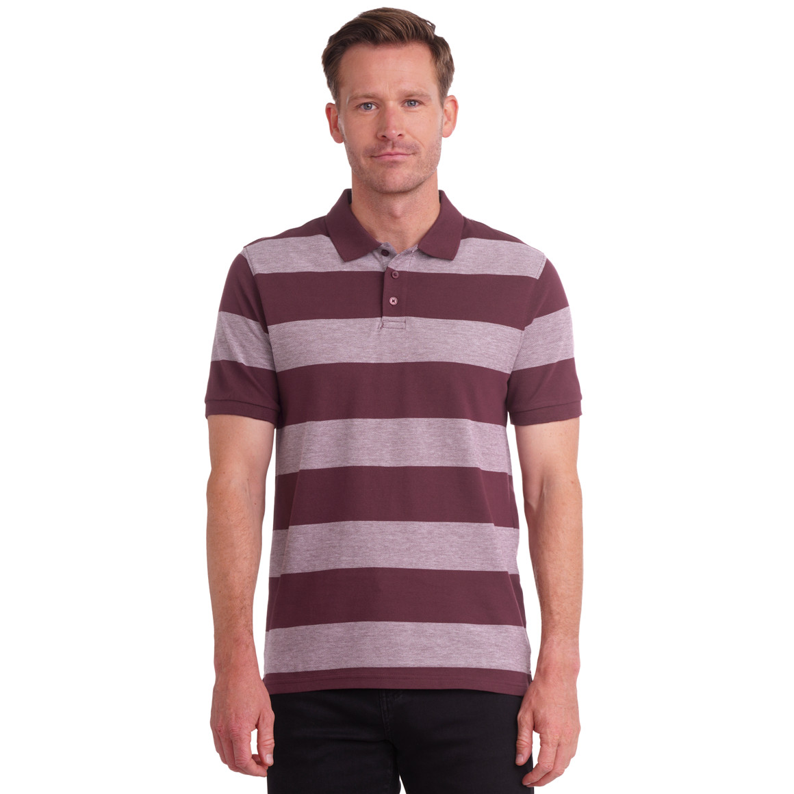 Herren Poloshirt mit breiten Streifen