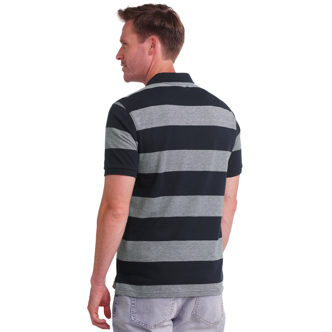 Herren Poloshirt mit breiten Streifen