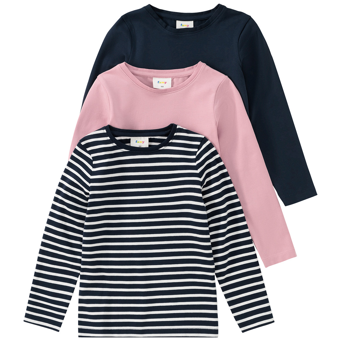 3 Mädchen Langarmshirts im Set