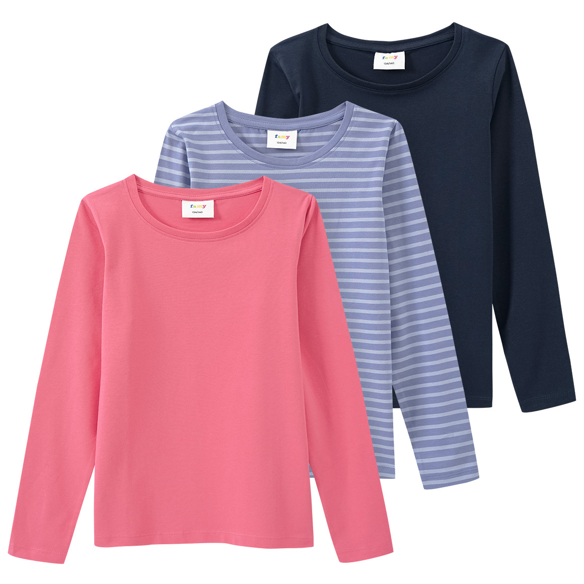 3 Mädchen Langarmshirts im Set