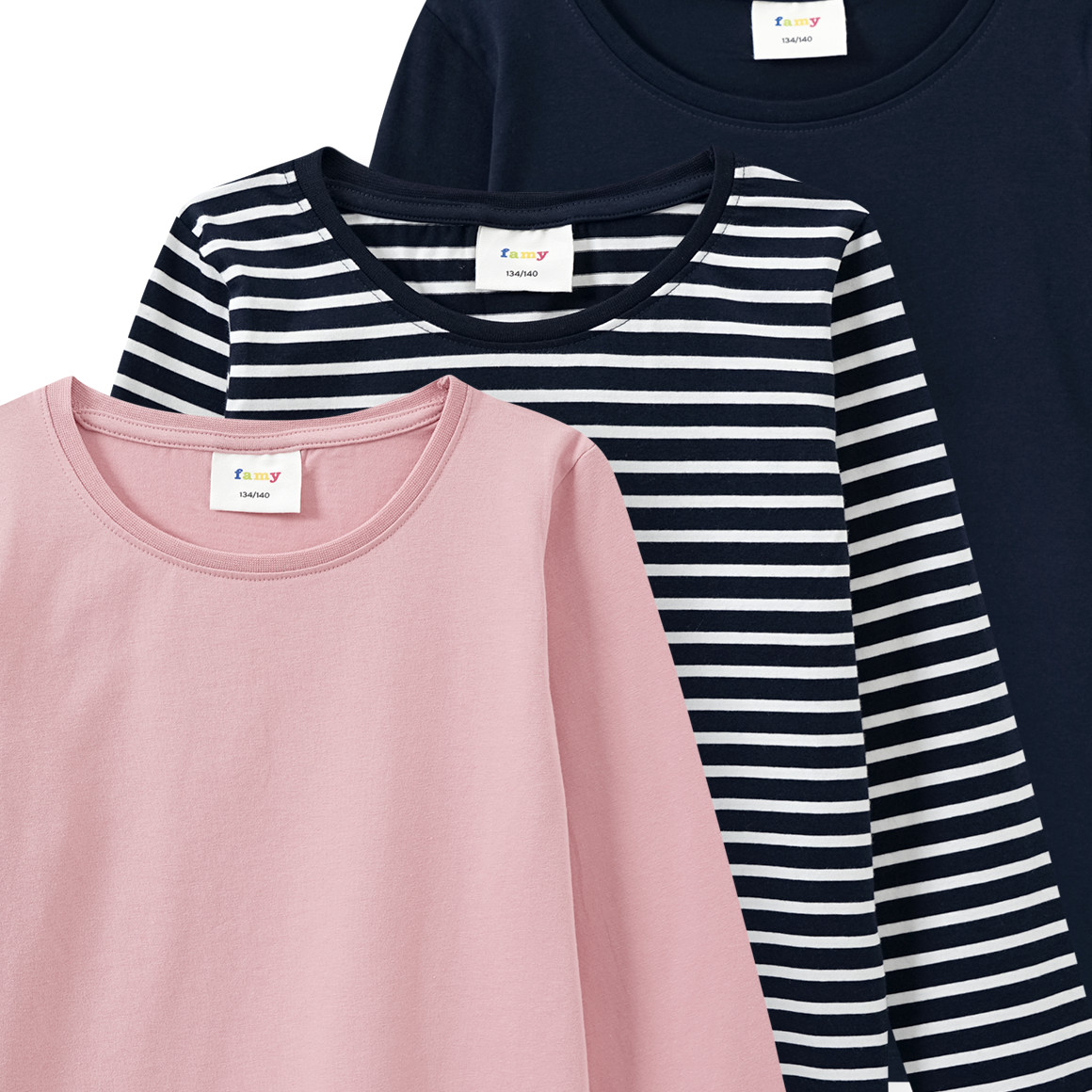 3 Mädchen Langarmshirts im Set